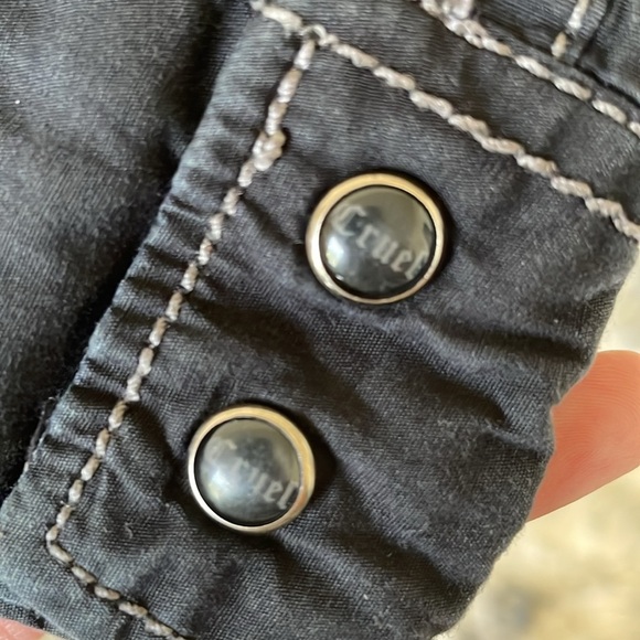 Cruel Western Shirt Pearl Snap Rhinestone Black Button Down Women’s M Goth Top - Picture 9 of 12